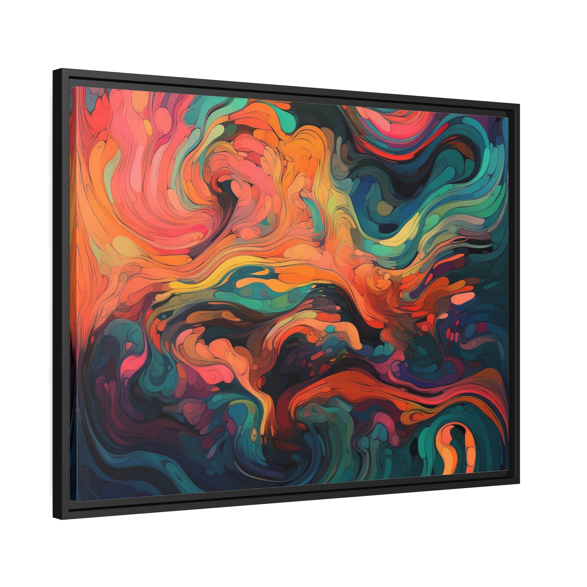 Modern Abstract II Matte Canvas, Black Frame