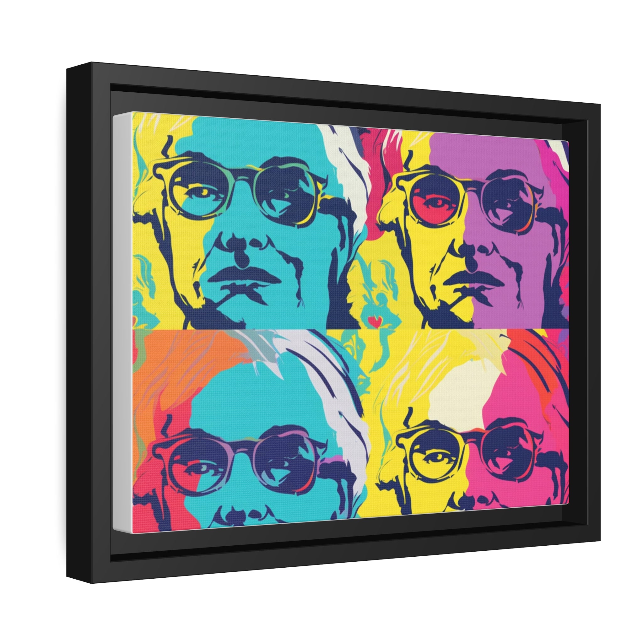 Pop Art Inspired by Andy B Matte Canvas, Black Frame