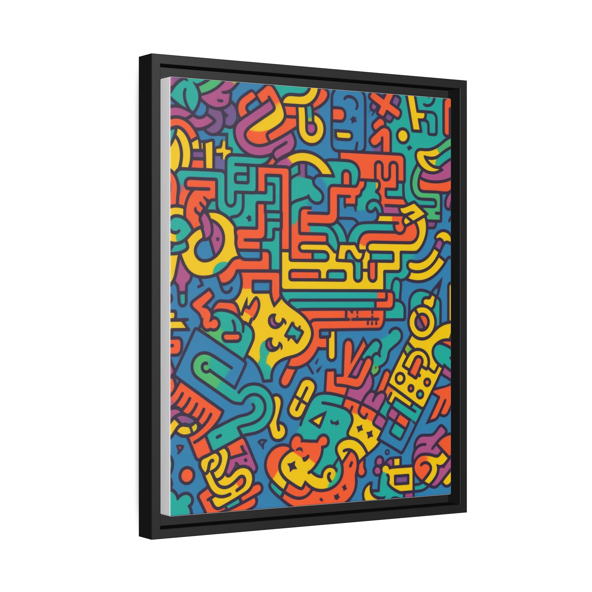 Pop Art Inspired by Keith C Matte Canvas, Black Frame