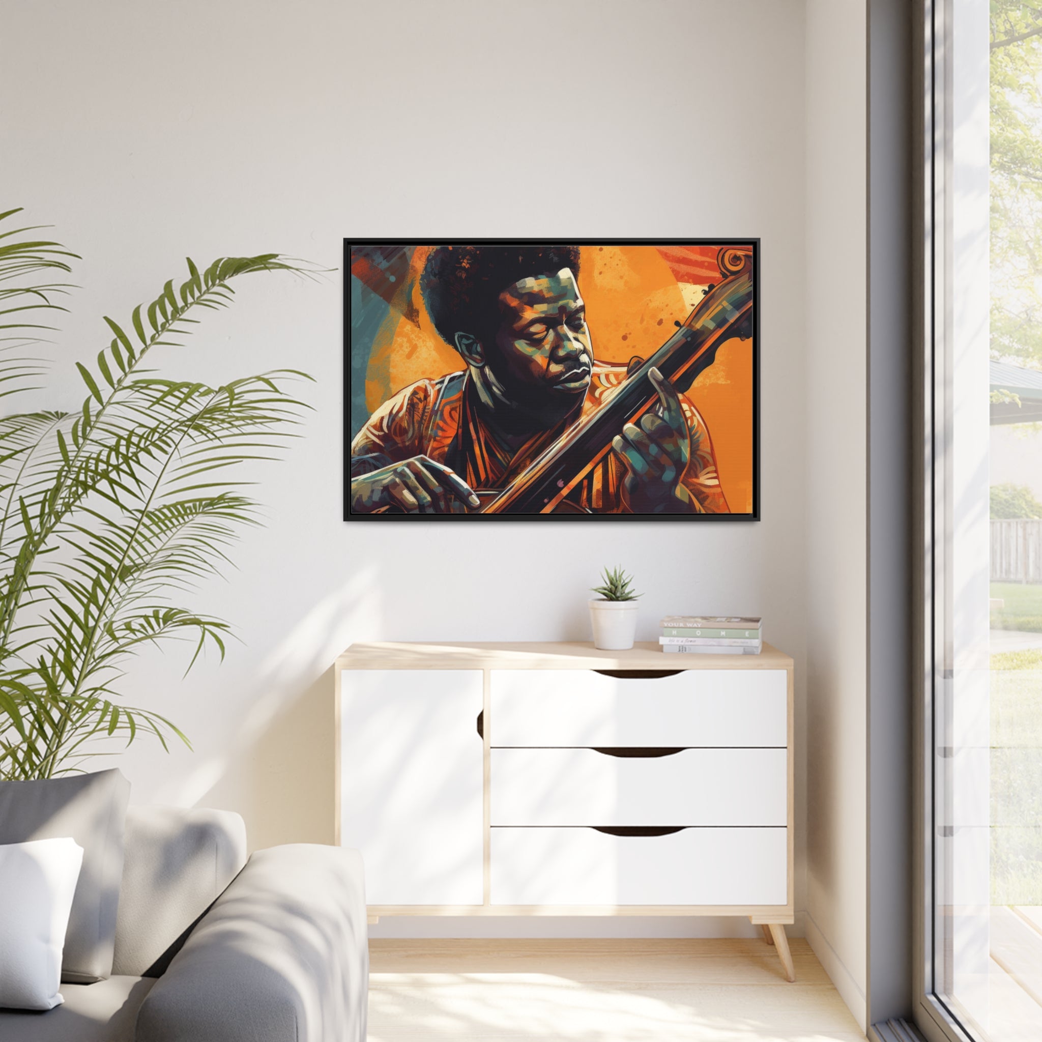 Musician I Matte Canvas, Black Frame