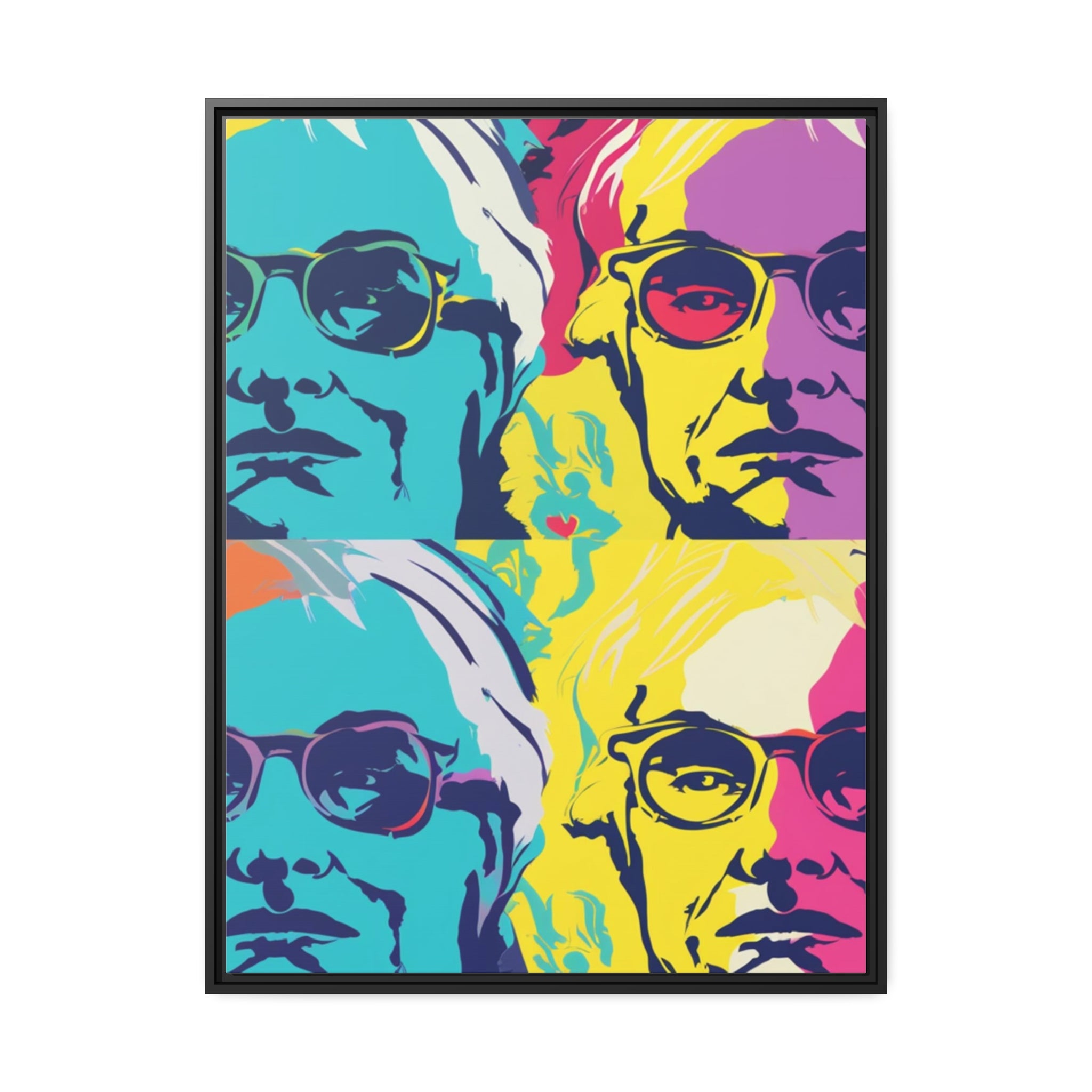 Pop Art Inspired by Andy B Matte Canvas, Black Frame