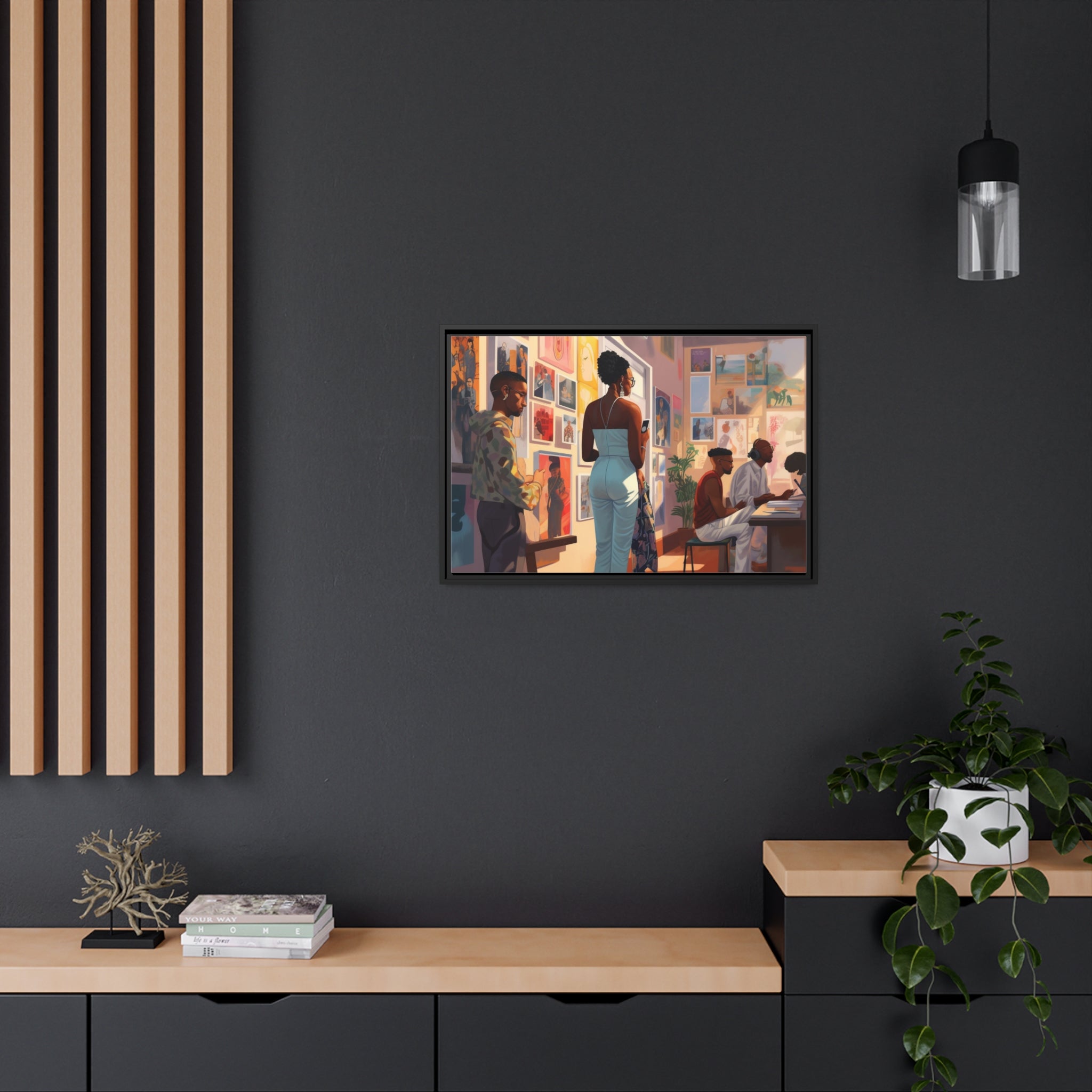 Art Gallery II Matte Canvas, Black Frame