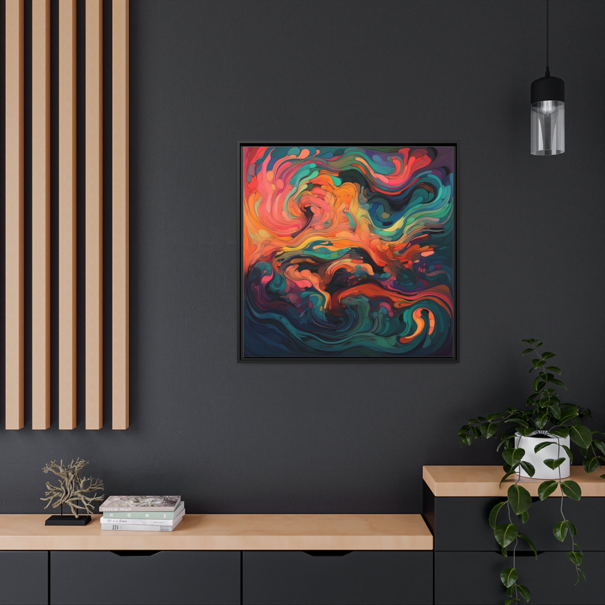 Modern Abstract II Matte Canvas, Black Frame