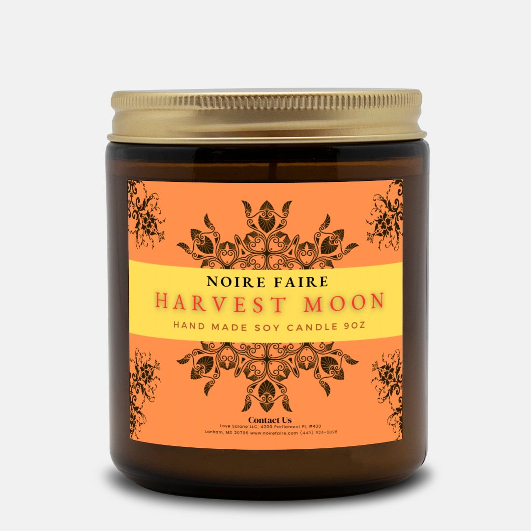 Harvest Moon Candle Amber Jar 9oz - Noire Faire