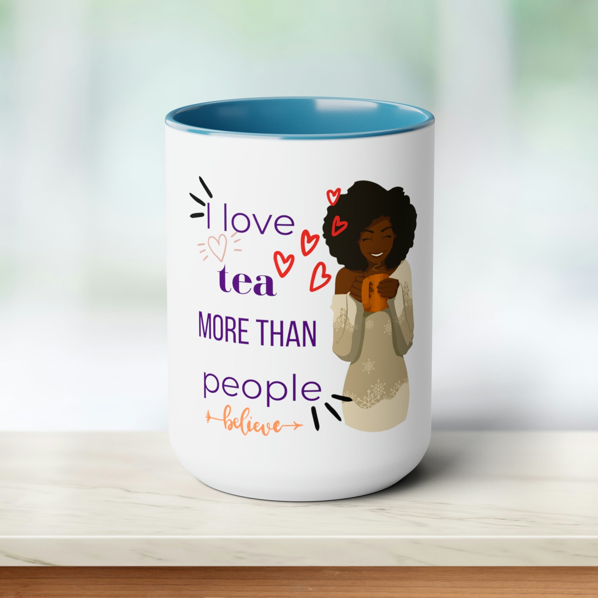 I love Tea Mugs, 15oz - Noire Faire