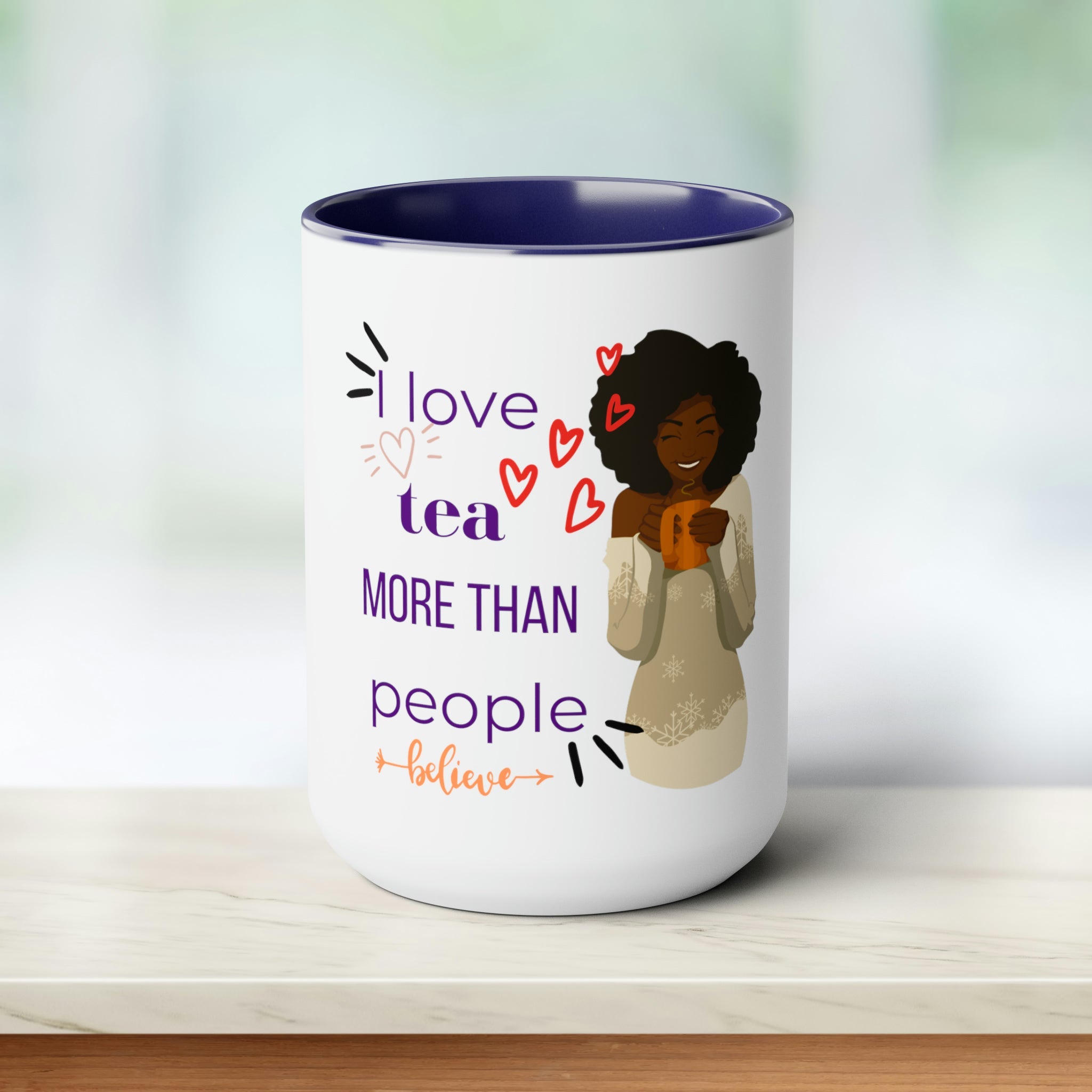 I love Tea Mugs, 15oz - Noire Faire