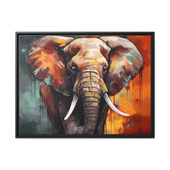 Majestic Elephant Matte Canvas, Black Frame - Noire Faire