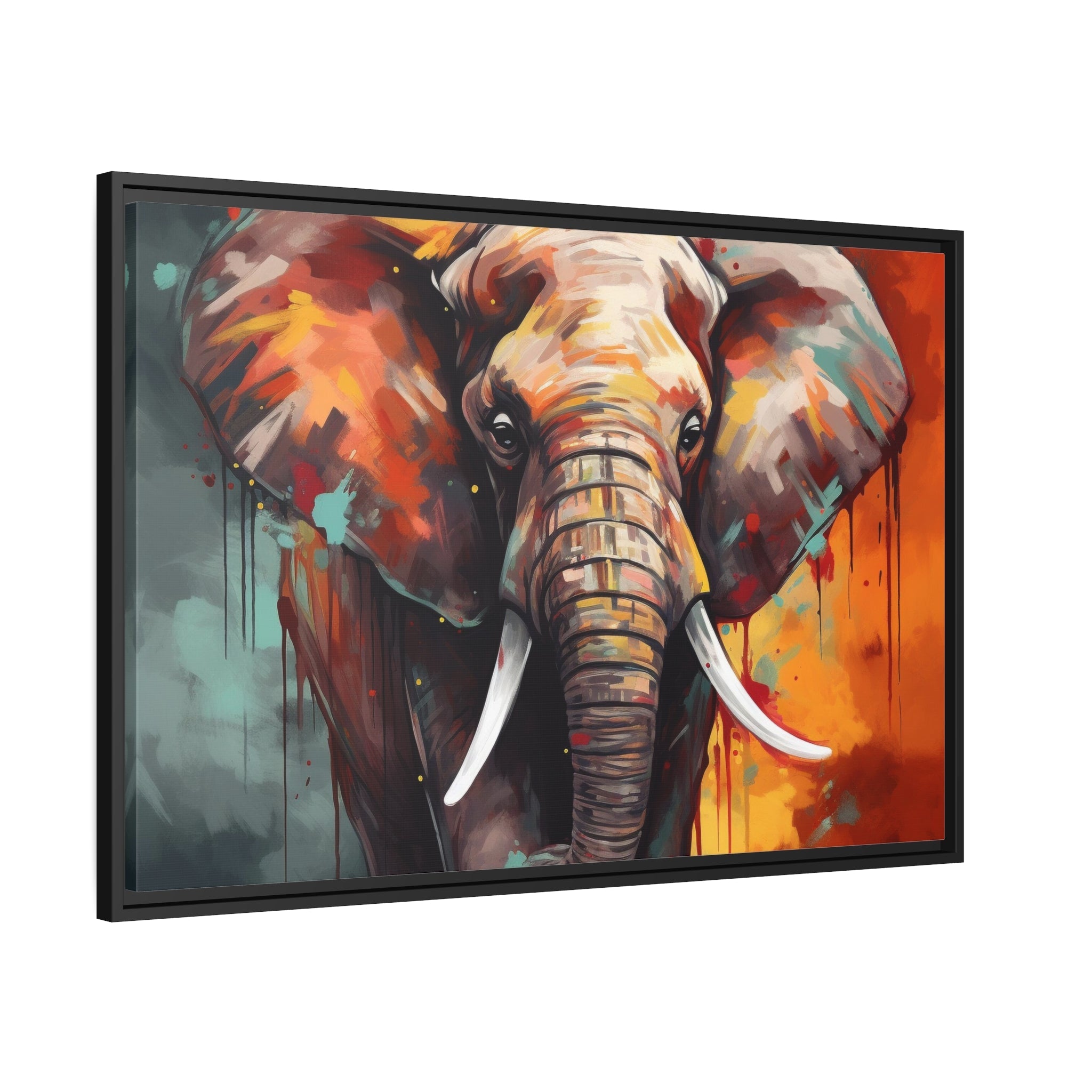 Majestic Elephant Matte Canvas, Black Frame - Noire Faire