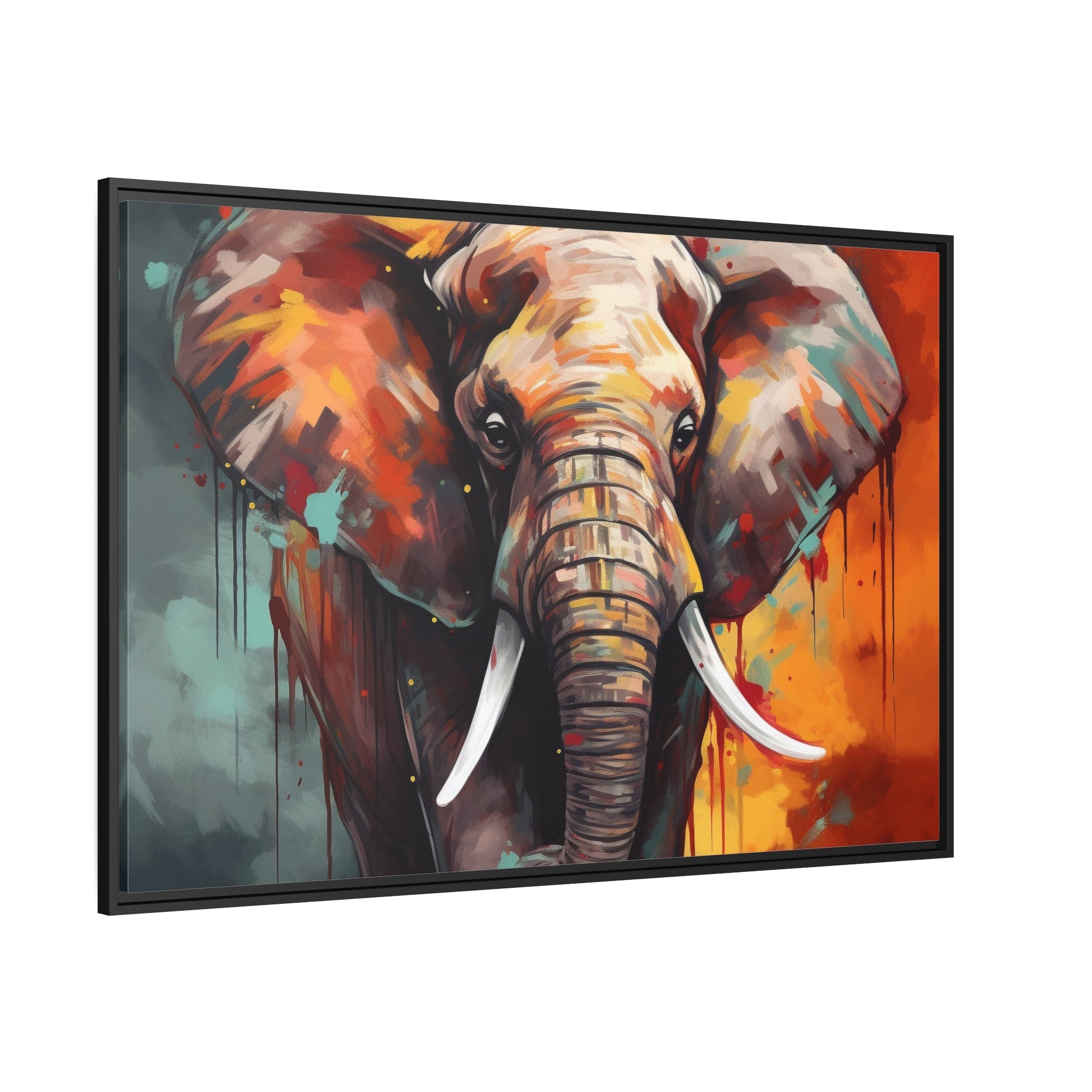 Majestic Elephant Matte Canvas, Black Frame - Noire Faire