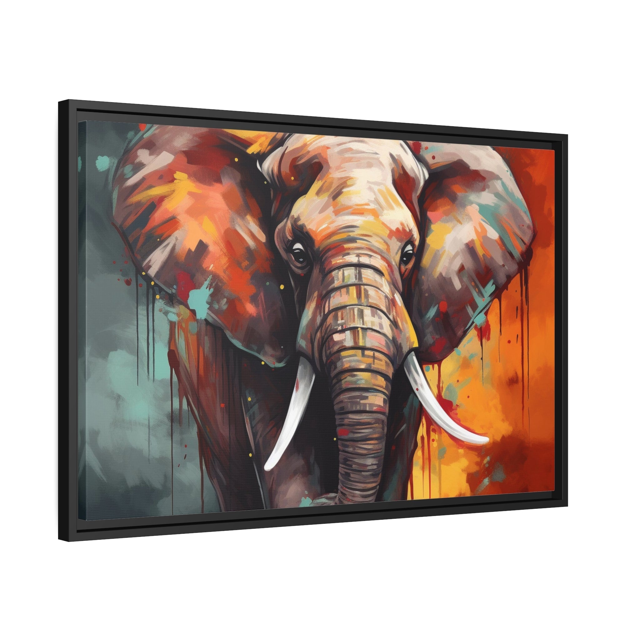 Majestic Elephant Matte Canvas, Black Frame - Noire Faire