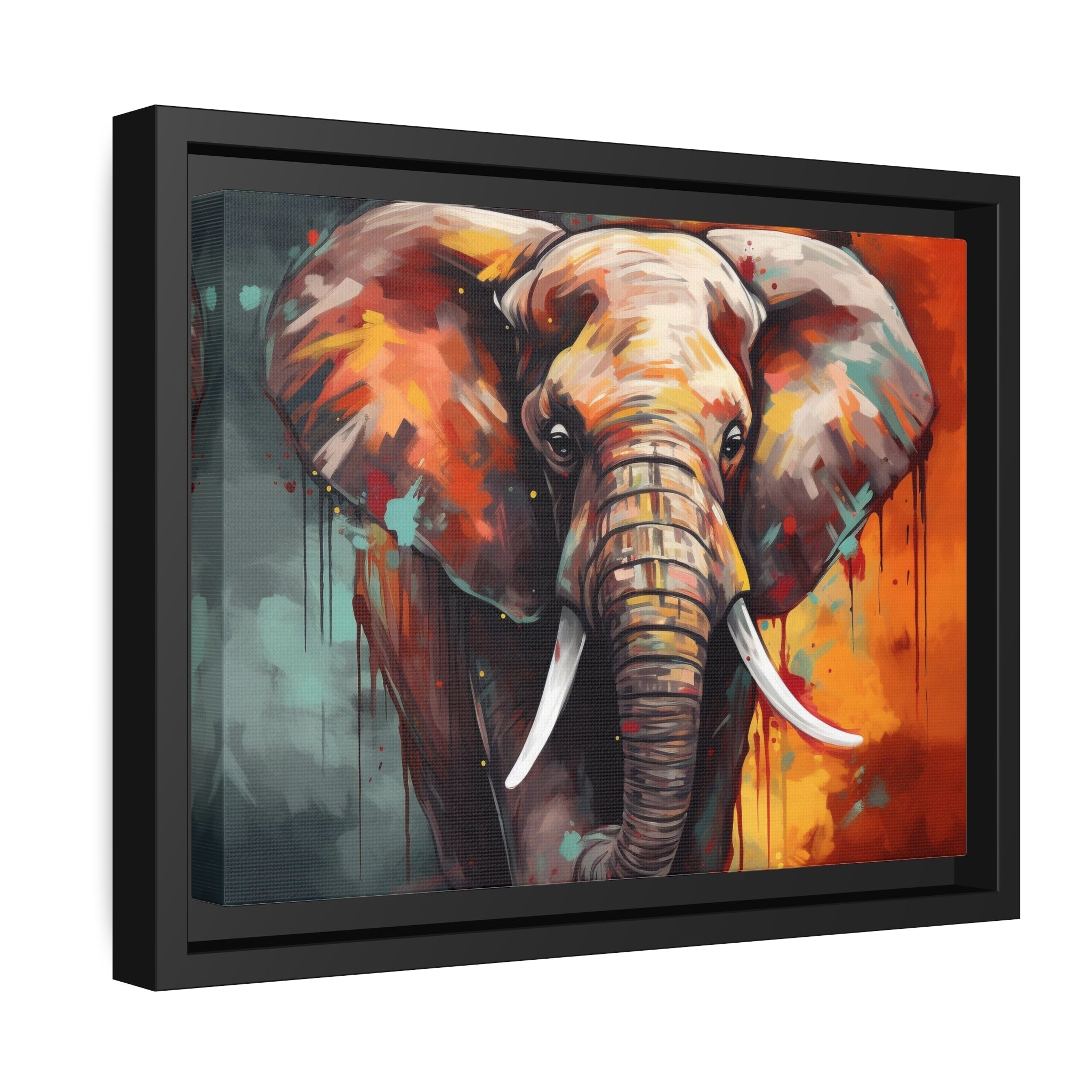 Majestic Elephant Matte Canvas, Black Frame - Noire Faire