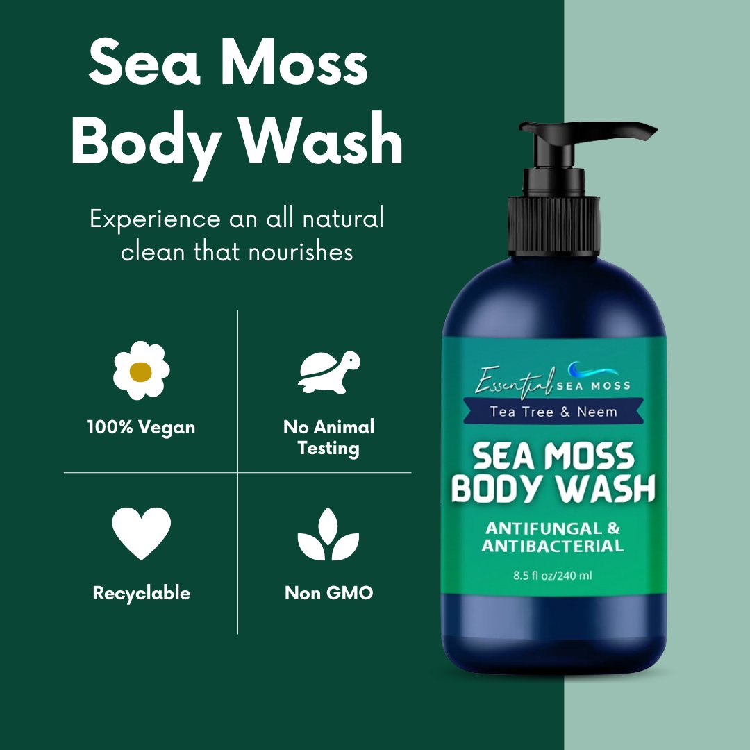 Sea Moss Body Wash Infused with Tea Tree & Neem - 8oz. - Noire Faire