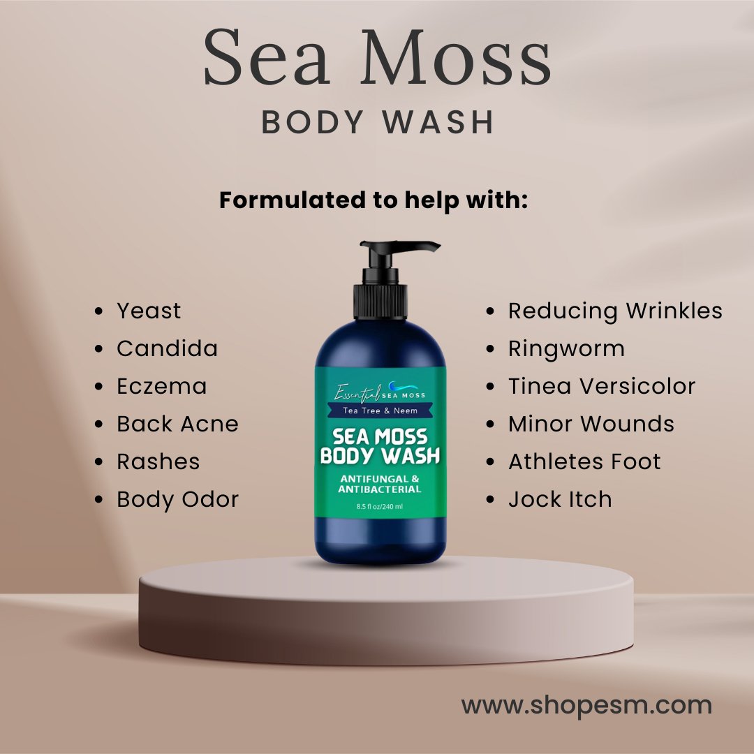 Sea Moss Body Wash Infused with Tea Tree & Neem - 8oz. - Noire Faire