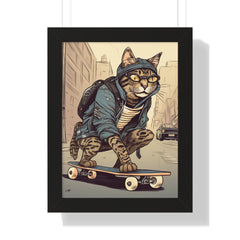 Tabby Board Framed Vertical Poster - Noire Faire